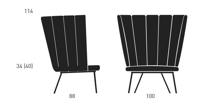 Maße Sessel Gaia Calice von KFF